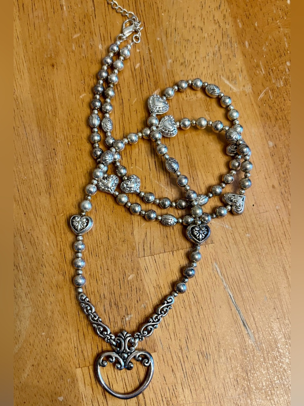 Vintage Retired Brighton Heart Bead Necklace